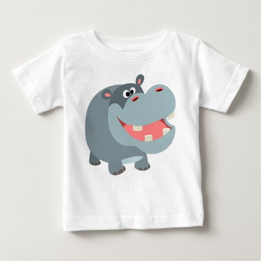 Caricature joli sourire Hippo Baby T-Shirt (Devant)