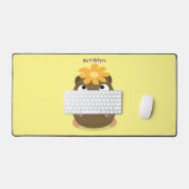 Caricature joyeuse de cobaye mignonne (Clavier et souris)