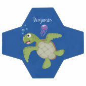 Caricature joyeuse de tortue de mer verte mignonne (Plat)