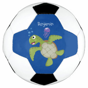 Caricature joyeuse de tortue de mer verte mignonne