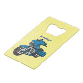 Caricature joyeux bleu moto (Dos Angle)