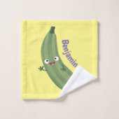 Caricature joyeux de courgettes mignonnes (Gant de toilette)