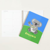 Caricature joyeux koala agitant (Devant avec enveloppe)