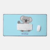 Caricature joyeux koala agitant (Clavier et souris)