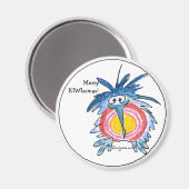 Caricature Joyeux Noël Kiwi Magnet (Recto/Verso)