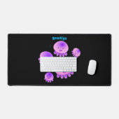 Caricature kawaii de méduse violette rose mou (Clavier et souris)