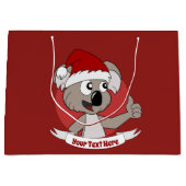 Caricature koala de Noël grand sac cadeau (Devant)