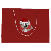 Caricature koala de Noël grand sac cadeau (Dos)
