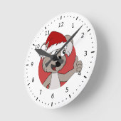 Caricature koala de Noël Horloge murale (Angle)