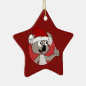 Caricature koala de Noël ornement céramique (Droite)