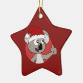 Caricature koala de Noël ornement céramique (Gauche)