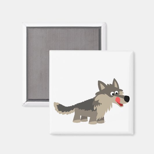 Caricature mignon Aimant Wolf (Recto/Verso)