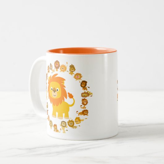 Caricature mignon Lion Mandala Mug (Devant gauche)