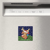 Caricature mignonne Aimant Ckristmas avec Rudolph (In Situ (Lave-vaisselle))