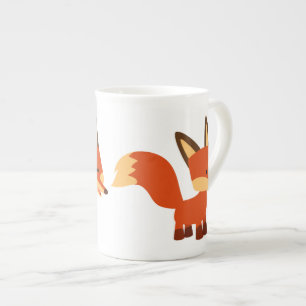 Caricature mignonne Astute Fox Bone China Mug