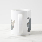 Caricature mignonne charge Rhino Jumbo Mug (Dos)