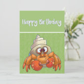 Caricature mignonne Crabe Hermite Carte d'annivers (Debout devant)