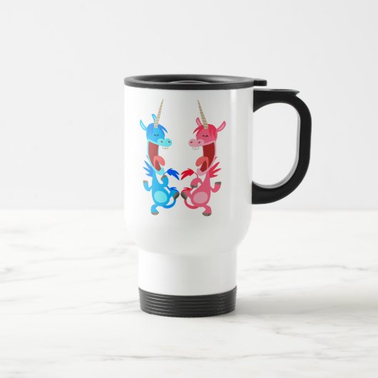 Caricature mignonne Dancing Unicorns Commuter Mug (Droite)