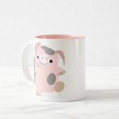 Caricature mignonne Danser Cochon Mug (Devant gauche)