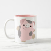 Caricature mignonne Danser Cochon Mug (Gauche)