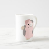 Caricature mignonne Danser Cochon Os Chine Mug (Devant droit)