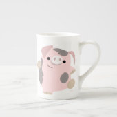 Caricature mignonne Danser Cochon Os Chine Mug (Droite)