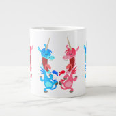 Caricature mignonne Dansons Unicornes Jumbo Mug (Devant)