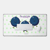 Caricature mignonne de bleuets violets (Clavier et souris)