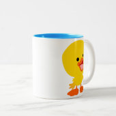Caricature mignonne et souriante Canard Mug (Devant droit)