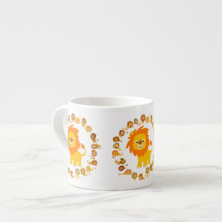 Caricature mignonne Lion Mandala Espresso Mug
