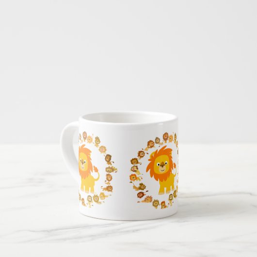 Caricature mignonne Lion Mandala Espresso Mug (Devant gauche)