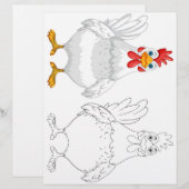 Caricature mignonne page de coloriage (Devant / Derrière)