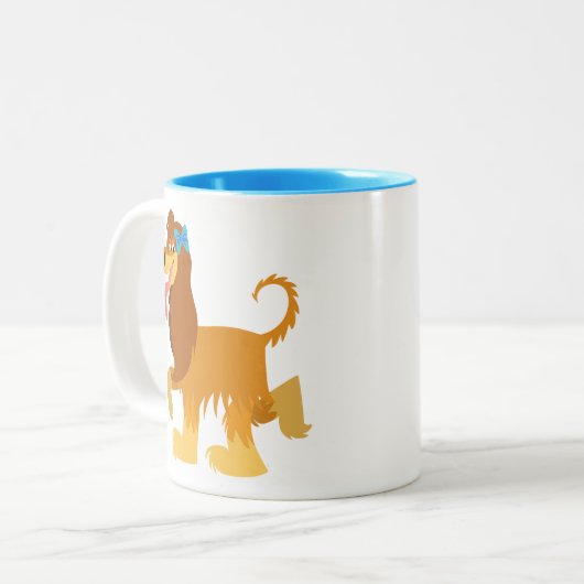 Caricature mignonne prêt Afghan Hound Mug (Devant gauche)