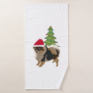 Caricature mignonne Sable Pomeranian dans un chape