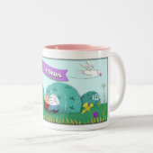 Caricature mignonne Salutations de Pâques Mug (Devant droit)