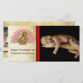 Caricature mignonne Thanksgiving Turquie Carte pho (Devant / Derrière)