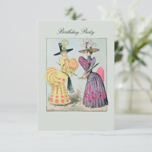 Caricature-Modes ~ Uitnodigingen/RSVP Kaart (Staand voorkant)