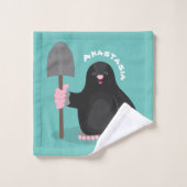 Caricature mole joyeux (Gant de toilette)