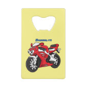 Caricature moto de sport rouge mou (Dos)