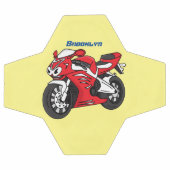 Caricature moto de sport rouge mou (Plat)