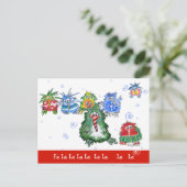 Caricature Noël Kiwi Birds Funny Carte postale (Debout devant)