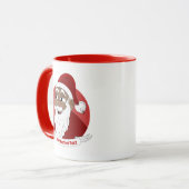 Caricature noir du Père Noël souriant Mug (Devant gauche)