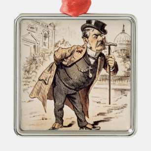 Caricature of Chester Alan Arthur, c.1883 Metalen Ornament