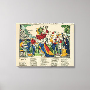 Caricature of the Demon of Money, 1860 Canvas Afdruk