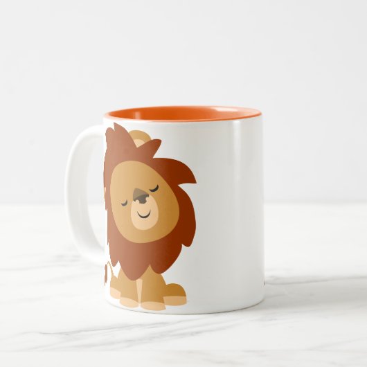 Caricature paisible mignonne Lion Mug (Devant gauche)