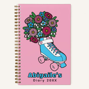 Caricature Patinage Fleurs Roses - Journal personn