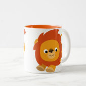 Caricature Perky mignon Lion Mug (Devant droit)