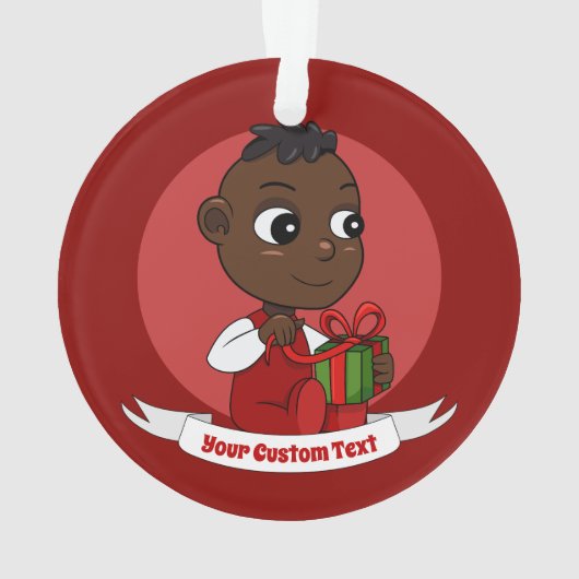 Caricature pour bébé afro-américain de Noël (dos)
