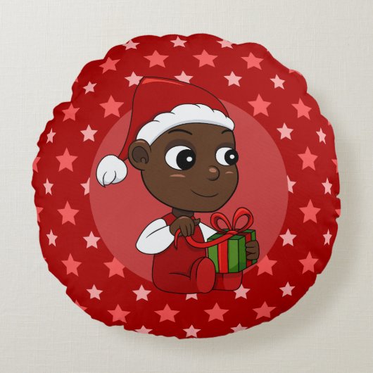 Caricature pour bébé de Noël coussin rond (Devant)