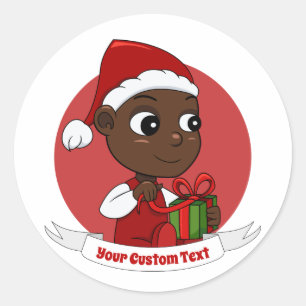 Caricature pour bébé Noël classique Sticker rond